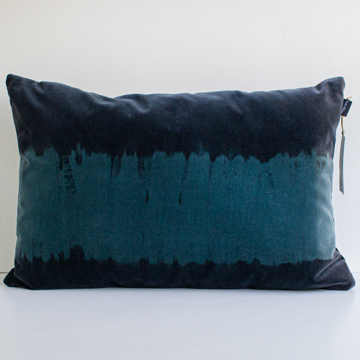 Set 2 Cojines Terciopelo de Algodón Horizontes en Verde Shibori by Paula Délano