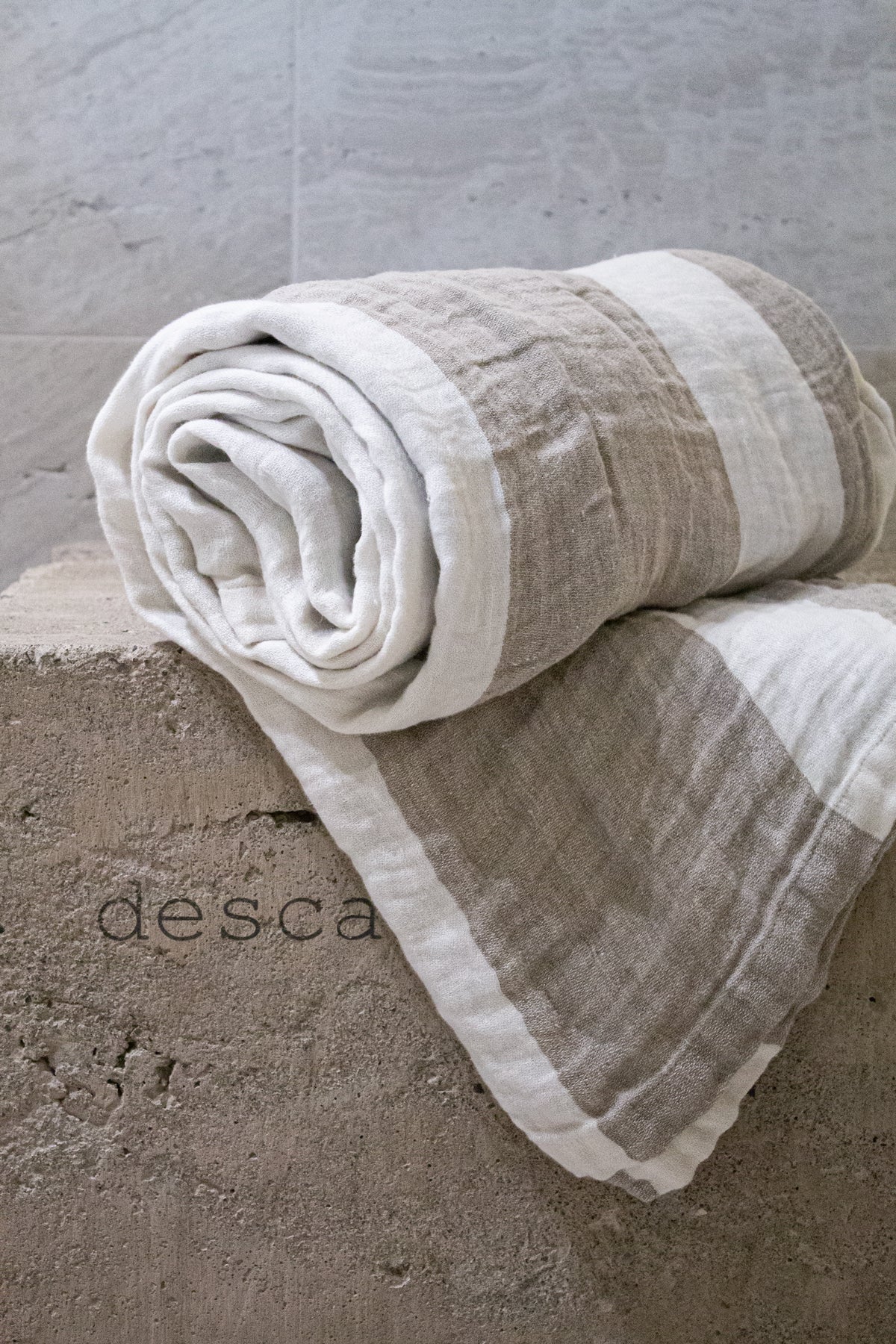 Chal Lino Jacquard Algarve Franjas
