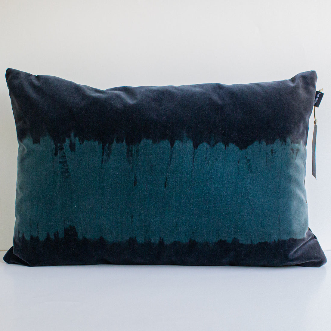 Set 2 Cojines Terciopelo de Algodón Horizontes en Verde Shibori by Paula Délano