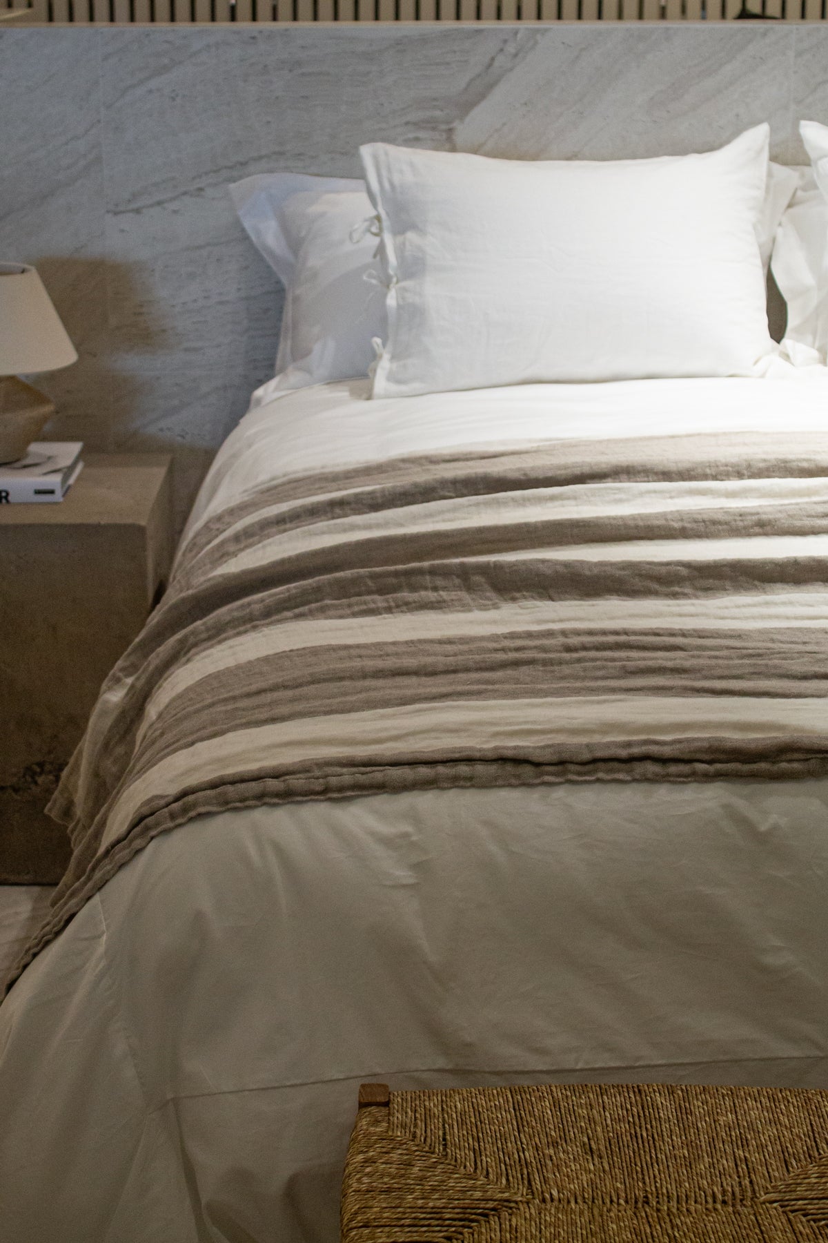 Chal Lino Jacquard Algarve Franjas
